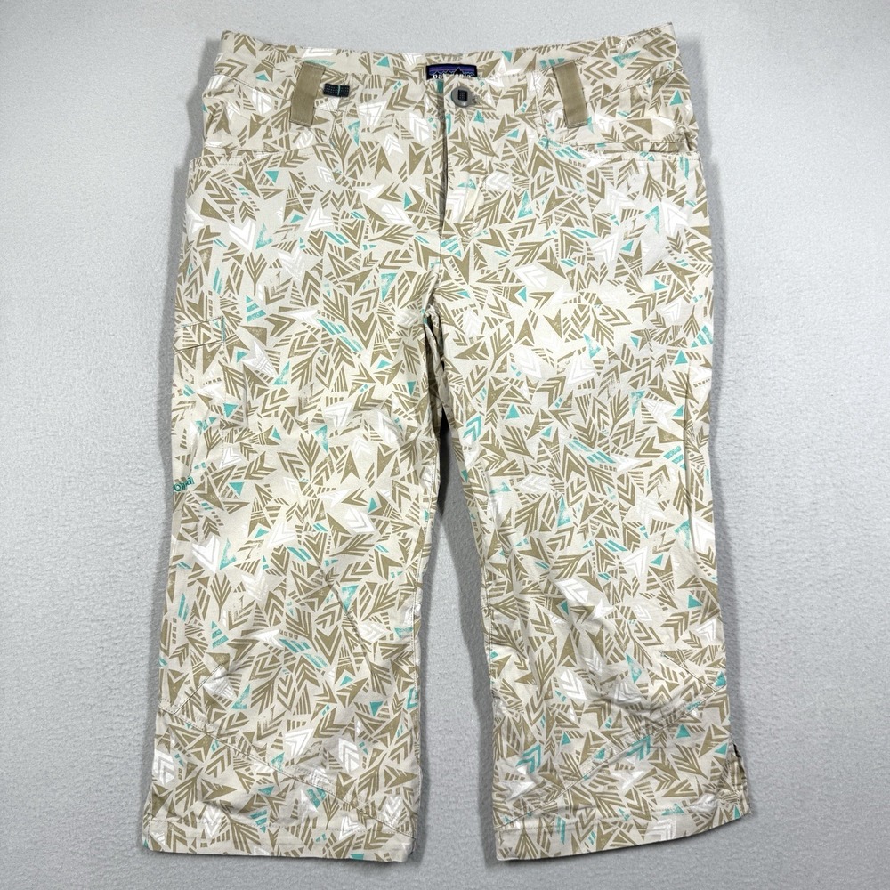 Patagonia Venga Rock Capris Womens 10 Geometric Print Pants Knickers Crop Hiking